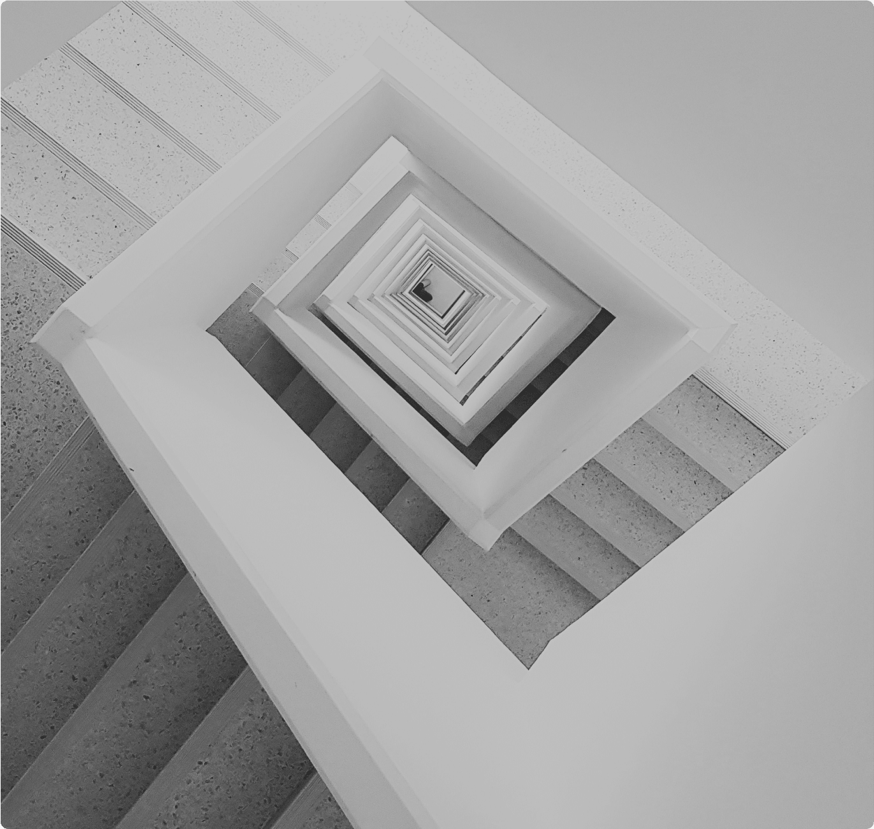 Vue de dessus des escaliers